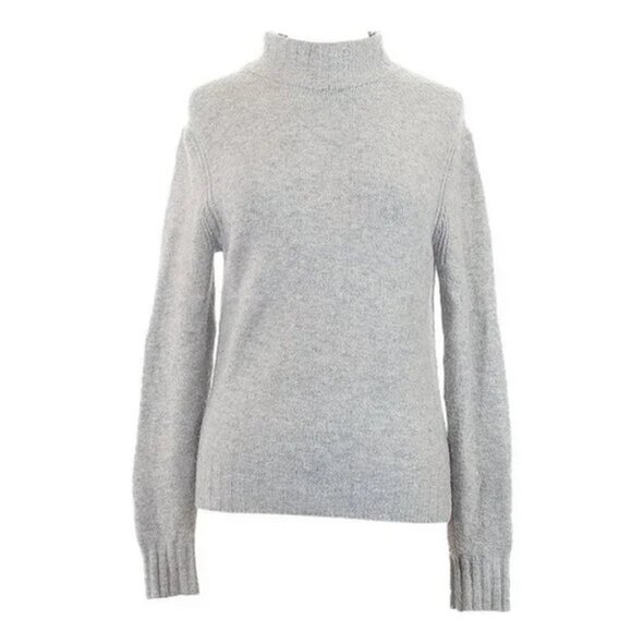 J. Crew Turtleneck Sweater Grey Alpaca Mock Neck Minimal Wool Blend Point Sur - Picture 1 of 11